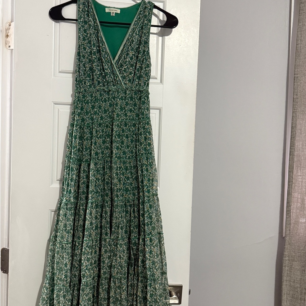 Elegant Green Floral Dress